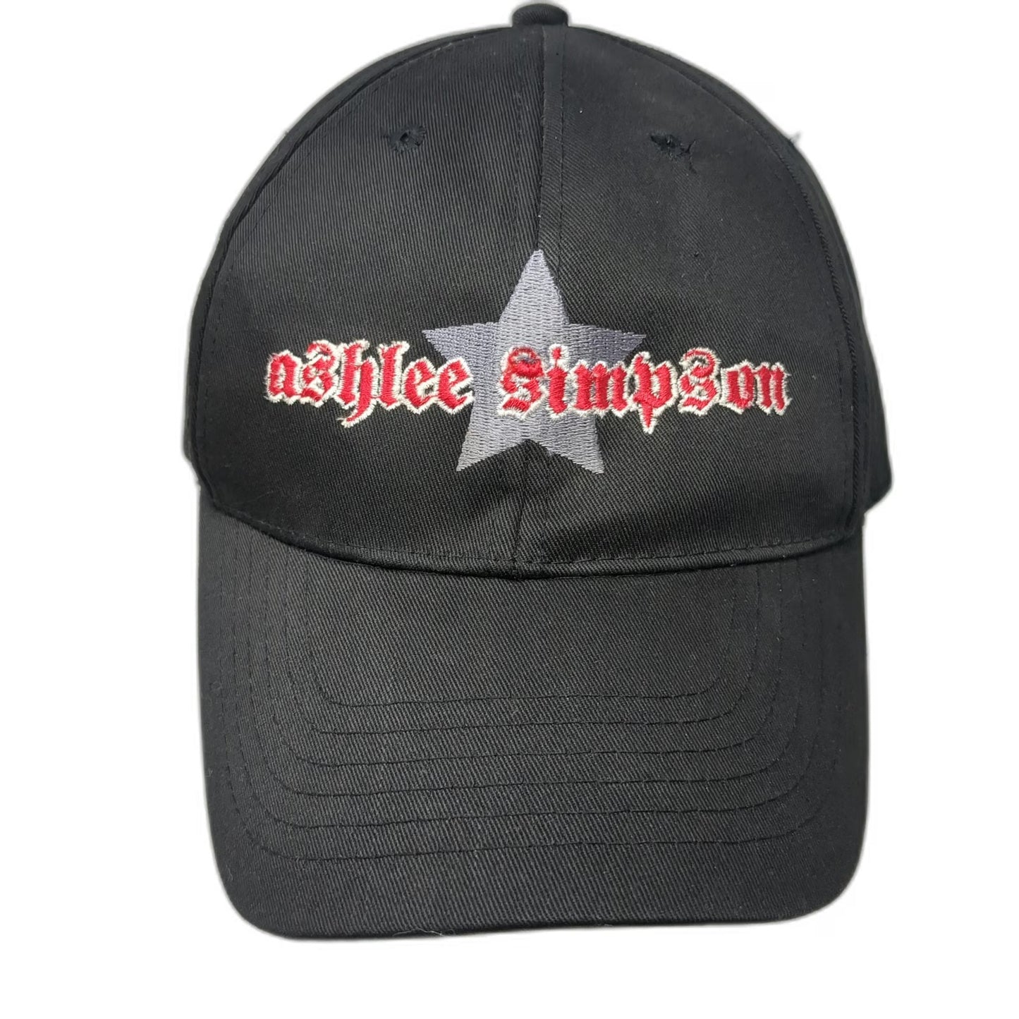 Ashlee Simpson I Am Me Tour 2005 Star Embroidered Baseball Cap Black Vintage Hat