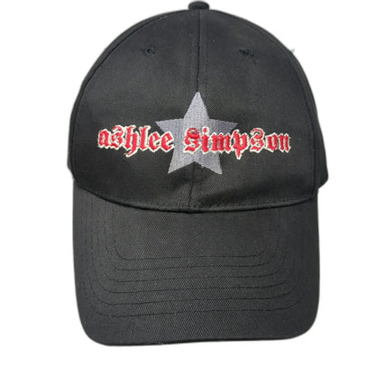 Ashlee Simpson I Am Me Tour 2005 Star Embroidered Baseball Cap Black Vintage Hat