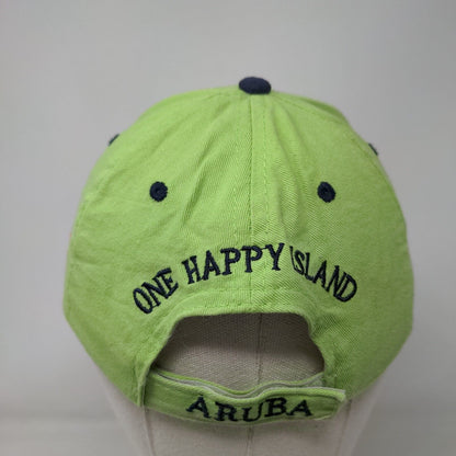 Aruba One Happy Island Strapback Hat Green 58cm Adjustable Embroidered