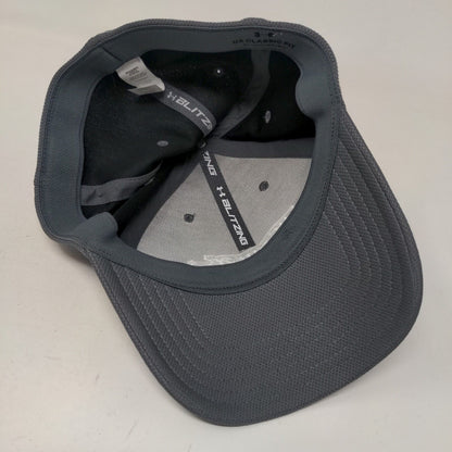 The Lottery Fitted Hat Gray M-L Embroidered Blitzing 6 Panel Under Armour