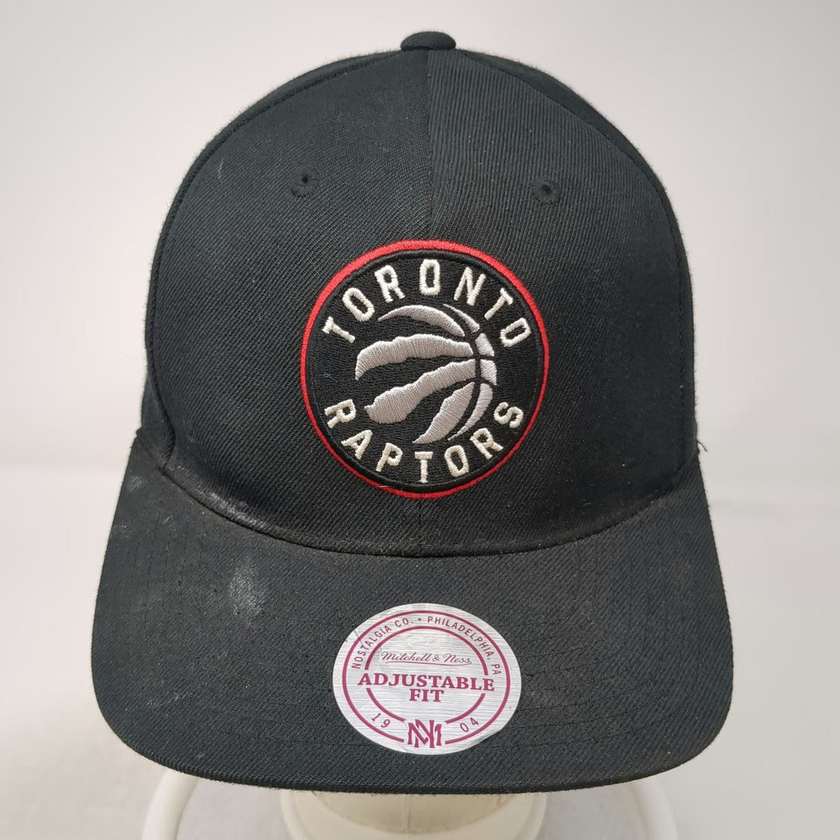 Mitchell & Ness NBA Toronto Raptors Snapback Hat Black One Size Flat Brim Logo
