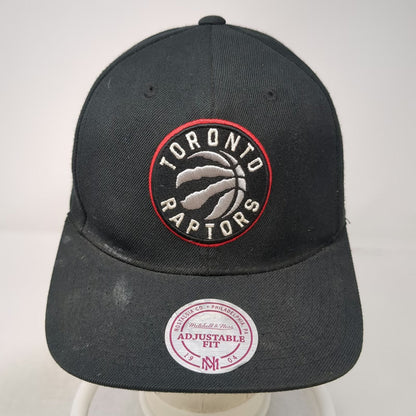 Mitchell & Ness NBA Toronto Raptors Snapback Hat Black One Size Flat Brim Logo
