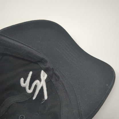 NY Slideback Hat Black One Size Adjustable Embroidered Solid 6 Panel