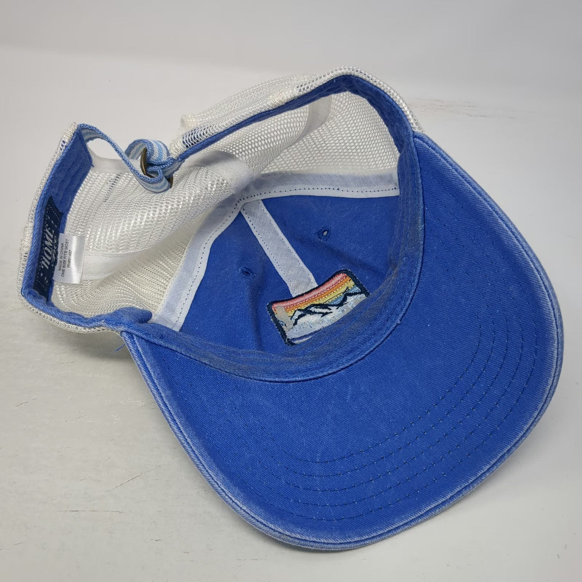 Home Free Baseball Cap Blue One Size Mesh Mountain Patch New Hampshire Hat