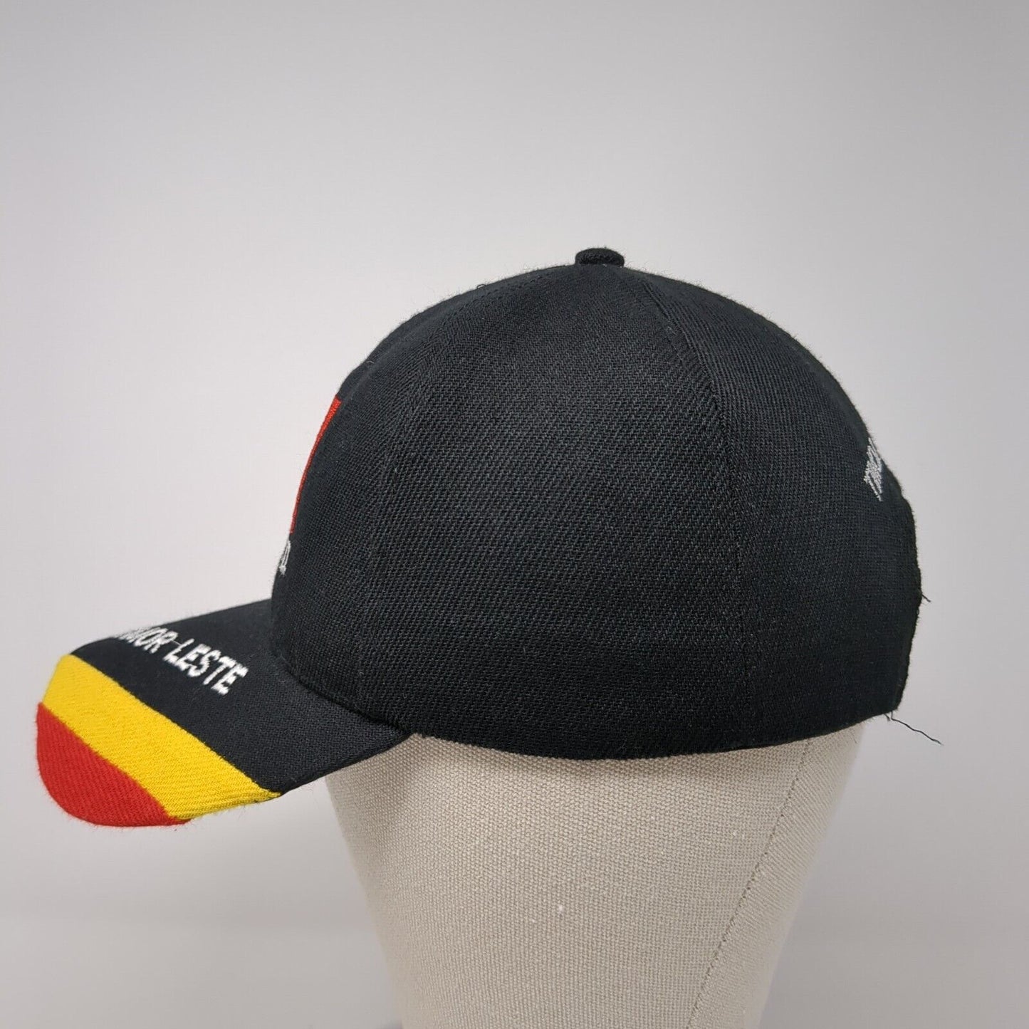 Timor Leste Strapback Hat Black OS Adjustable Embroidered Patriotic 6 Panel