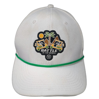 Pukka Snapback White One Size Hat Battle In The Desert Rope Golf Patch Palm Tree