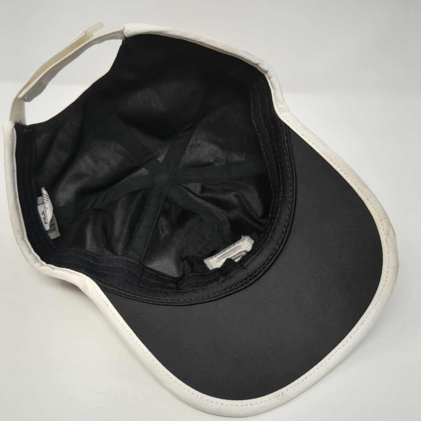 FILA Sport Strapback Hat Black One Size Adjustable Embroidered Polyester