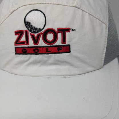 ZIVOT Golf Strapback Hat White OS Adjustable Embroidered Richardson Adventure