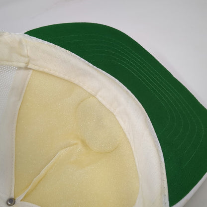 Mercedes Benz Patch White Trucker Hat Snapback Mesh Green Underbrim Cap Vintage