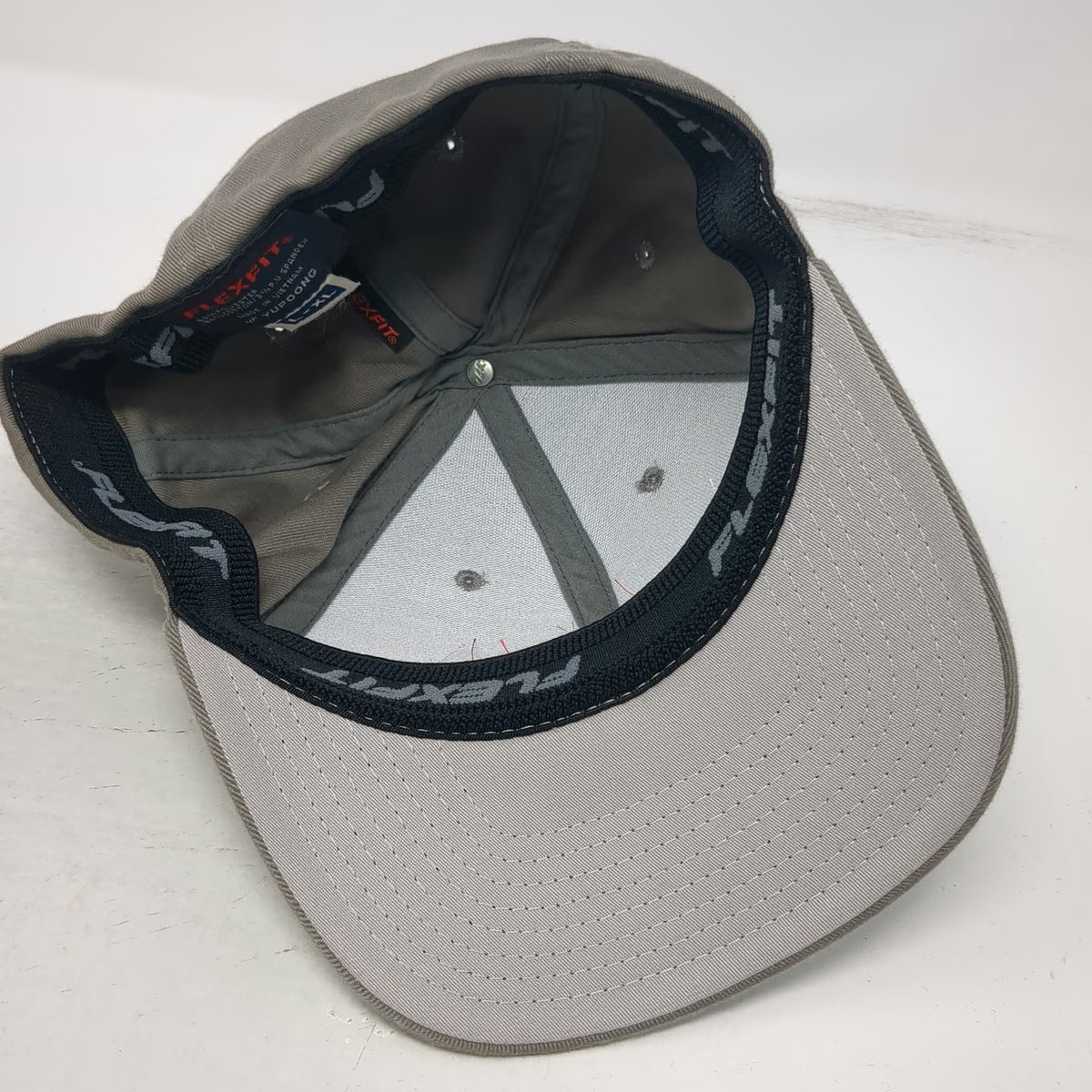 Flexfit Baseball Cap Gray XL Bidell Gas Compression Embroidered Corporate Hat