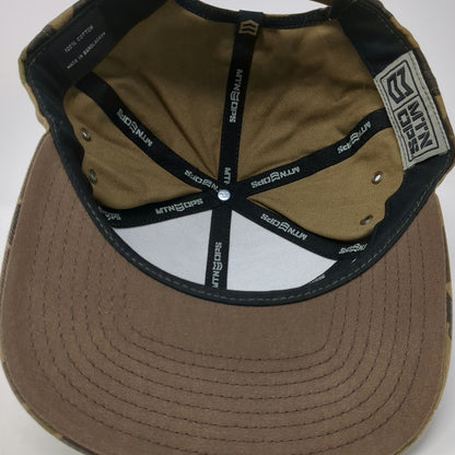 MTN OPS 5 Panel Green Brown One Size Camo Snapback Hat Deer Antlers Hunting