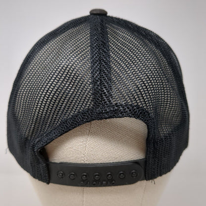 208 Logo Snapback Mesh Back Trucker Hat Black One Size Solid Mesh Back
