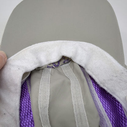 Racetrackers Baseball Cap Beige One Size Purple Ribbon Mesh Strapback Runner Hat