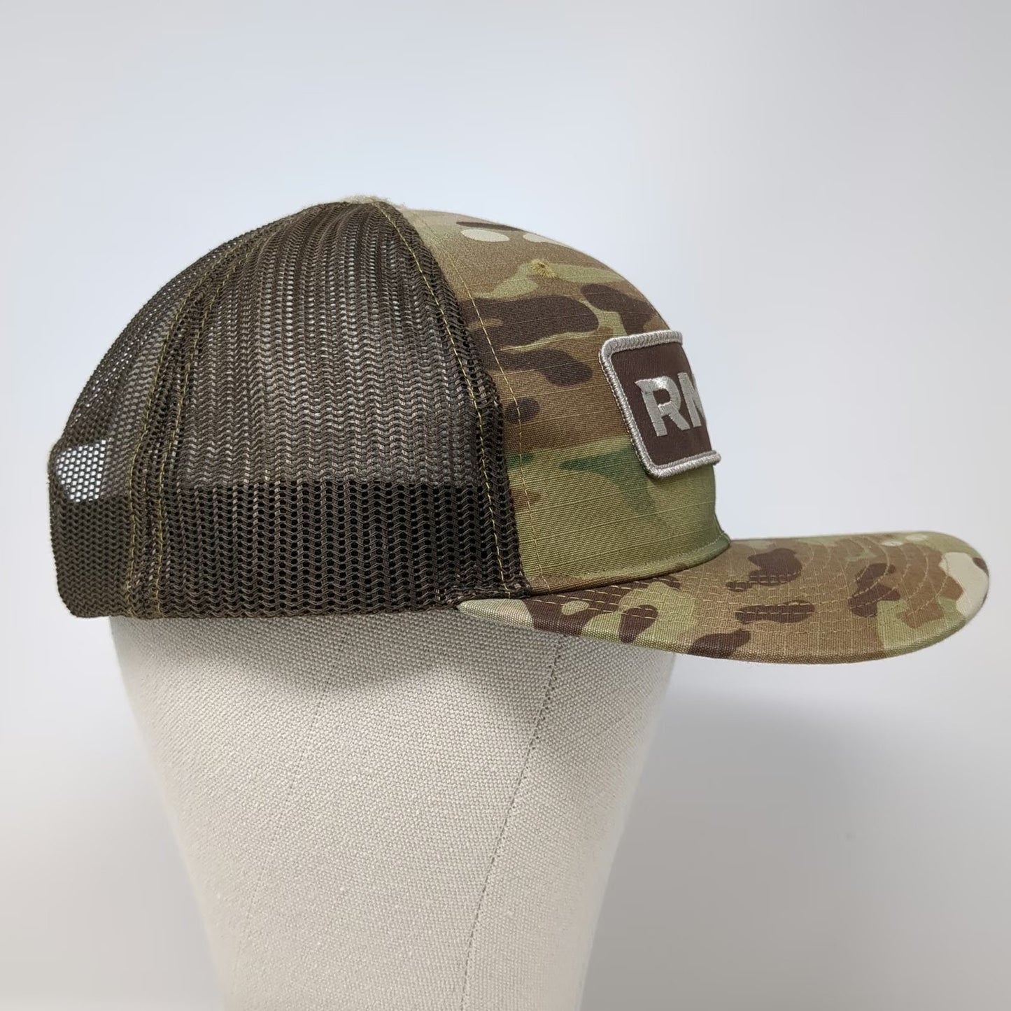 Richardson Trucker Hat Green Camo One Size RMEF Patch Mesh Back Snapback Hunting