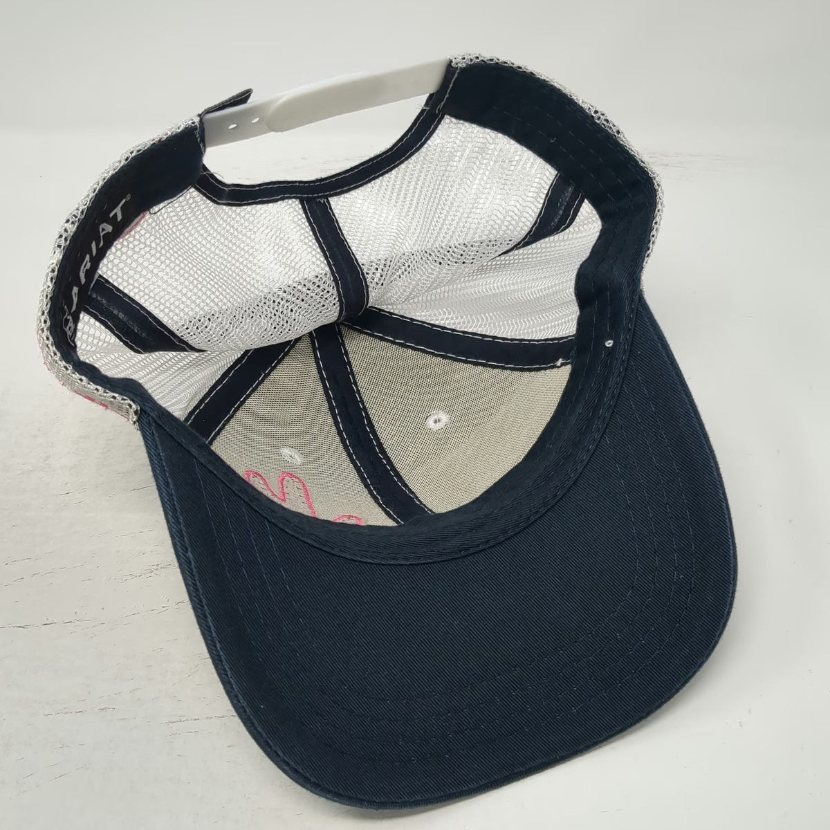 Ariat Trucker Hat Blue One Size Mesh Snapback Cactus Serape Contrast Stitching