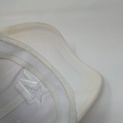 Starter Fitted Hat White One Size Embroidered Lightweight Vented Holes 6 Panel