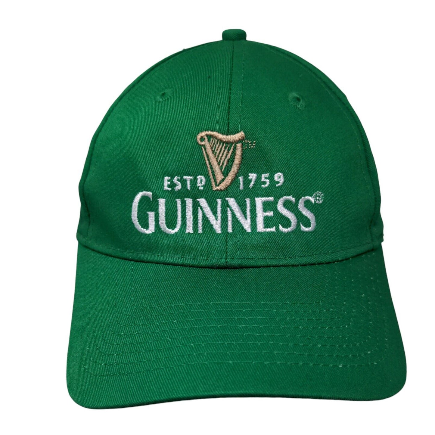 Guinness Estd 1759 Strapback Hat Green One Size Embroidered Adjustable
