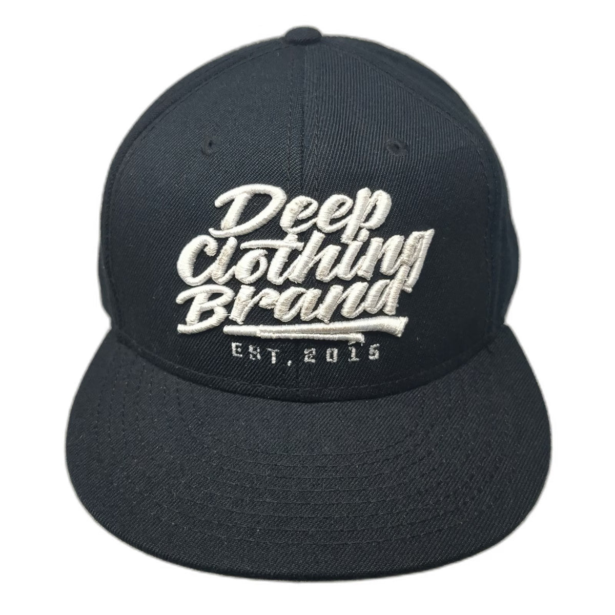 Deep Clothing Brand Snapback Black Gray One Size Flat Brim Script Embroidery Hat