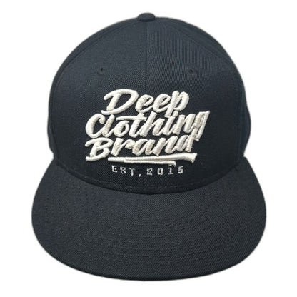 Deep Clothing Brand Snapback Black Gray One Size Flat Brim Script Embroidery Hat