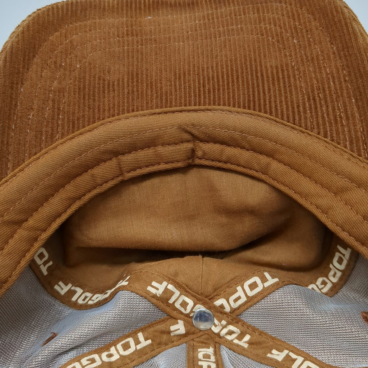 Topgolf 5 Panel Brown One Size Corduroy Slideback Golf Hat Cotton Logo Patch
