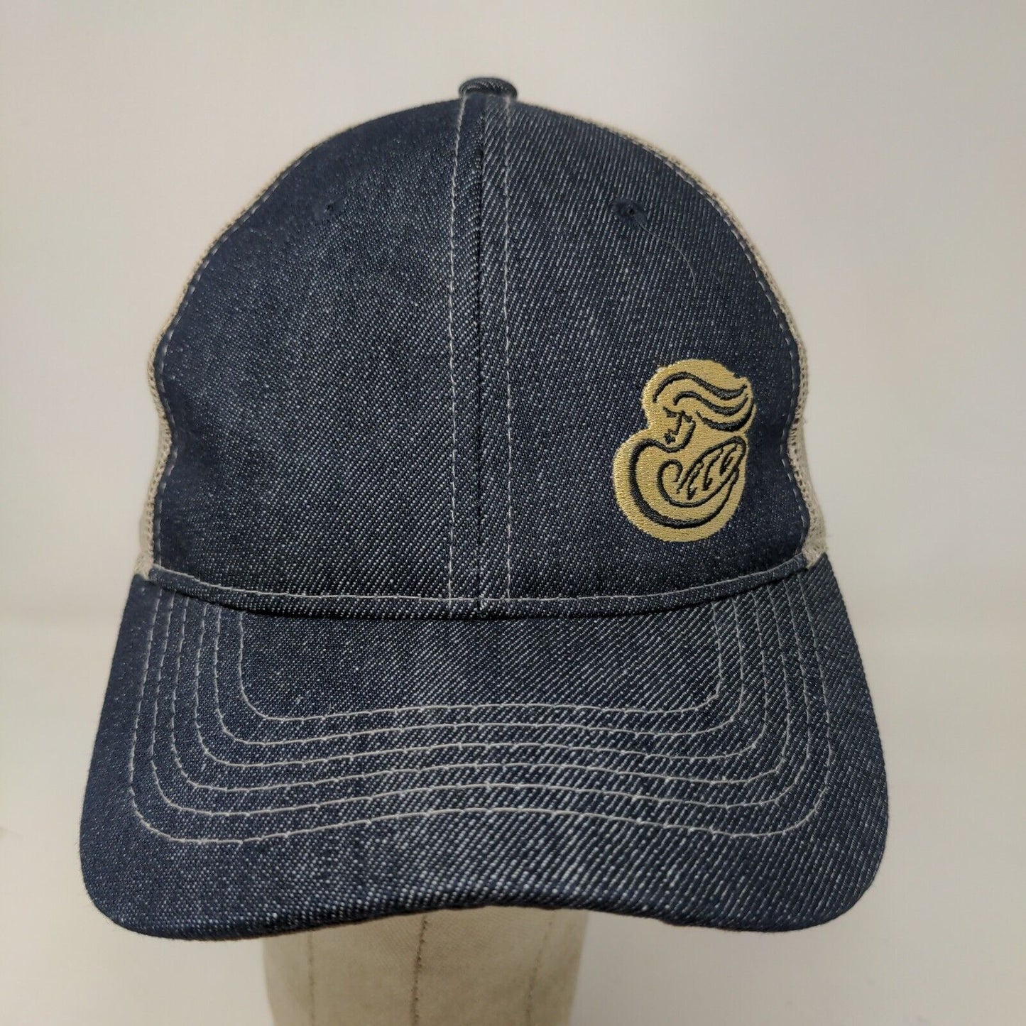 Panera Bread Men's Strapback Mesh Back Hat Blue Tan Adjustable Employee