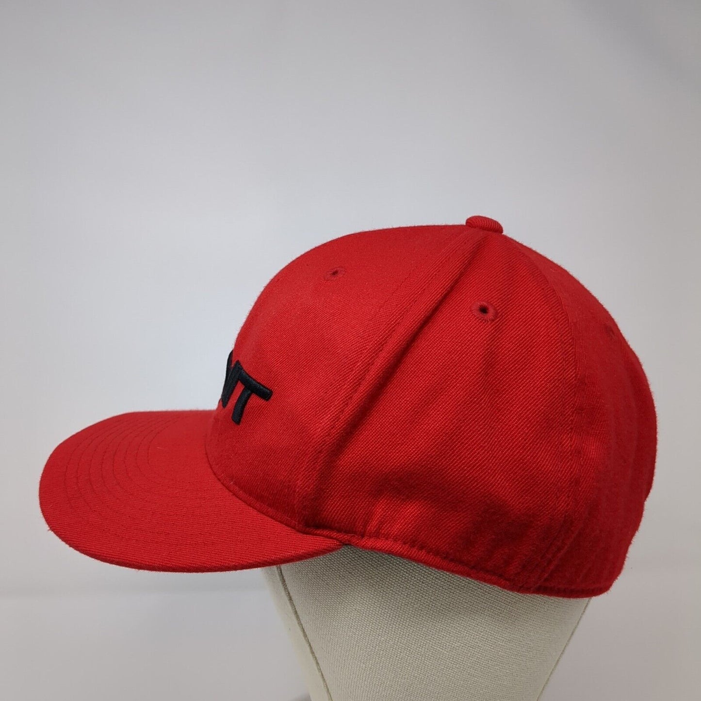 Onnit Fitted Hat Red 7 1/4-7 5/8 Embroidered Solid 6 Panel Vent Holes