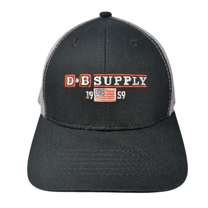 D&B Supply 1959 USA Flag Snapback Trucker Hat Black One Size Mesh Back