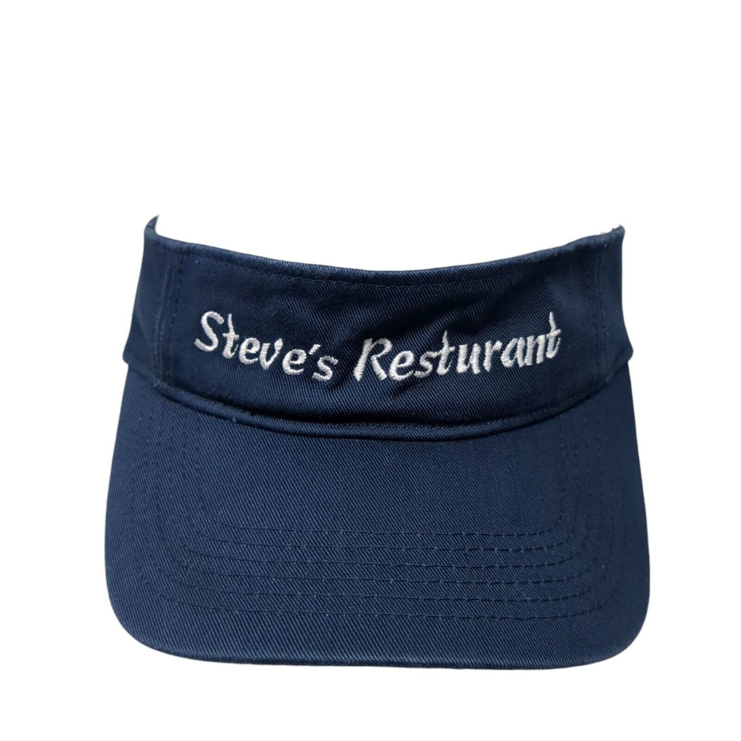 Steve's Resturant Strapback Sun Visor Hat Blue One Size Adjustable Big X