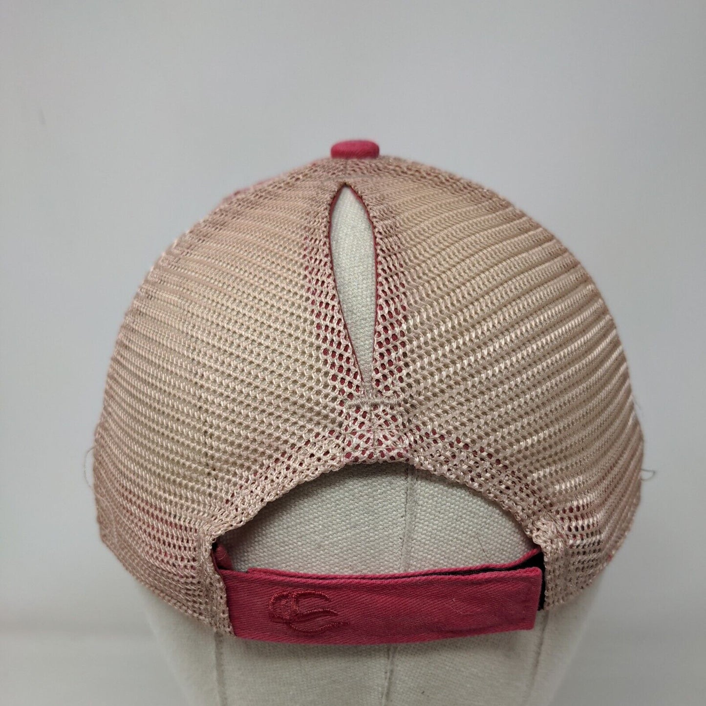 Certified Louisiana Ponytail Back Trucker Hat Pink OS Mesh Back Outdoor Cap