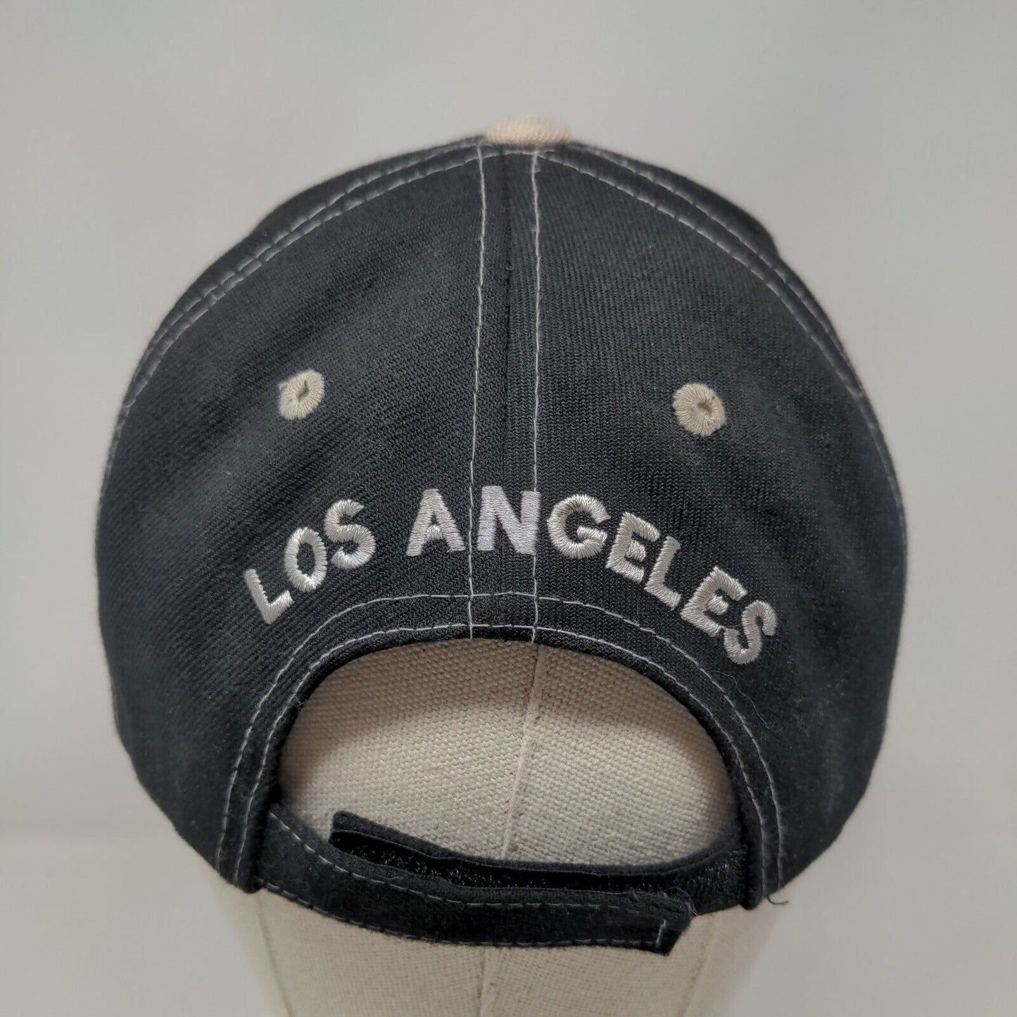 LA Los Angeles Strapback Hat Black OSFA Embroidered Adjustable 6 Panel