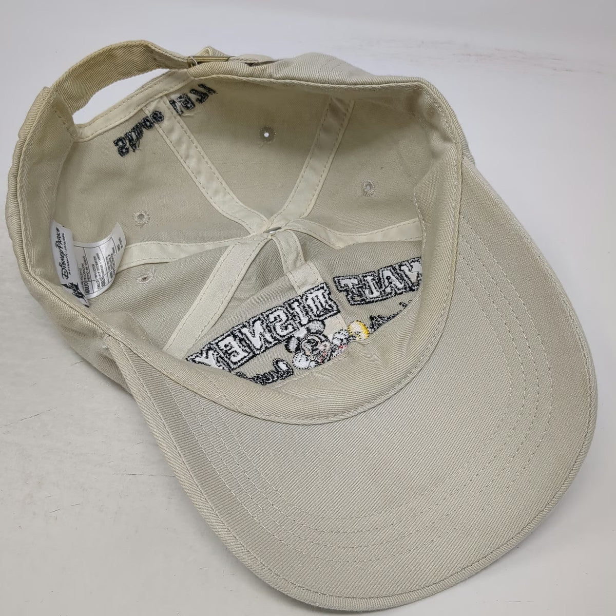 Disney Parks Baseball Cap Beige One Size Mickey Mouse Since 1971 Slideback Hat