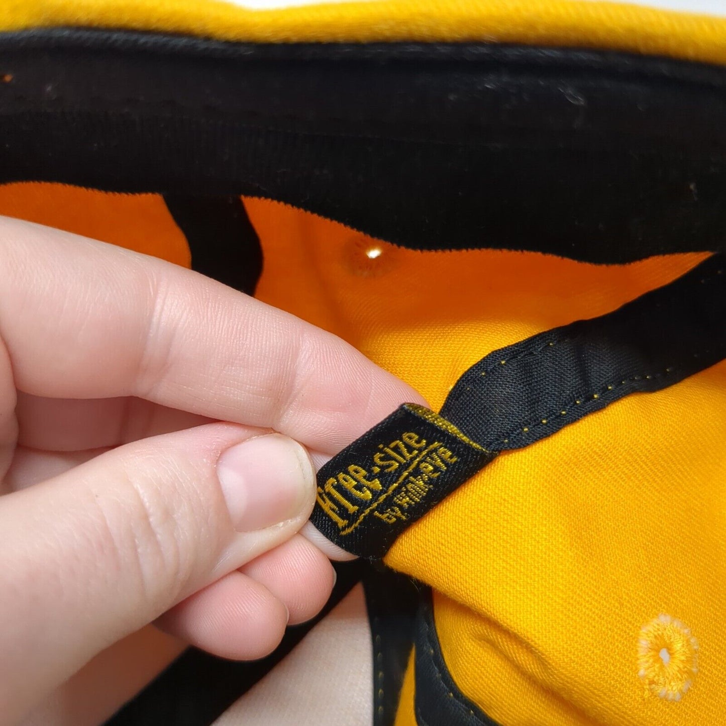 Snowboarding A Natural High Fitted Hat Yellow One Size Embroidered