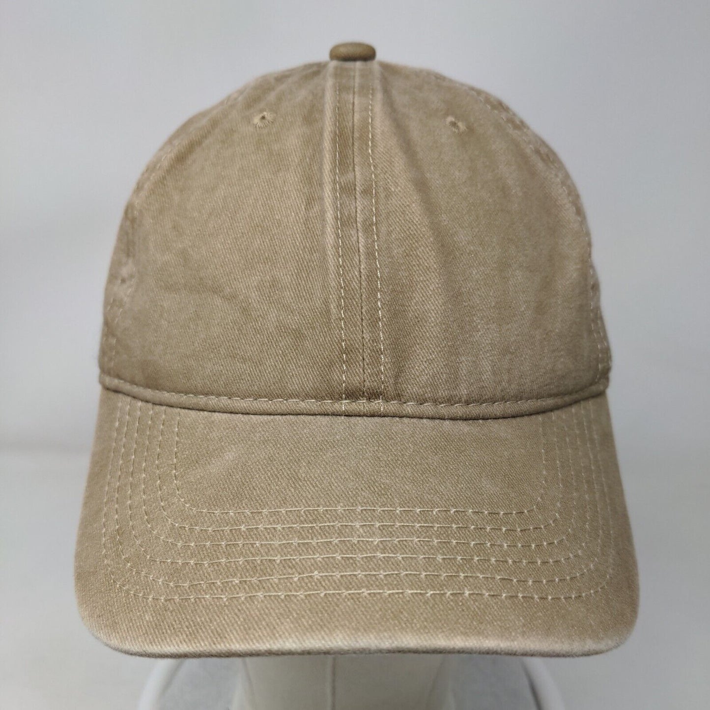 TSSGBL Slideback Hat Tan OSFM Adjustable Vented Holes 6 Panel Blank Cotton
