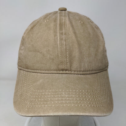 TSSGBL Slideback Hat Tan OSFM Adjustable Vented Holes 6 Panel Blank Cotton