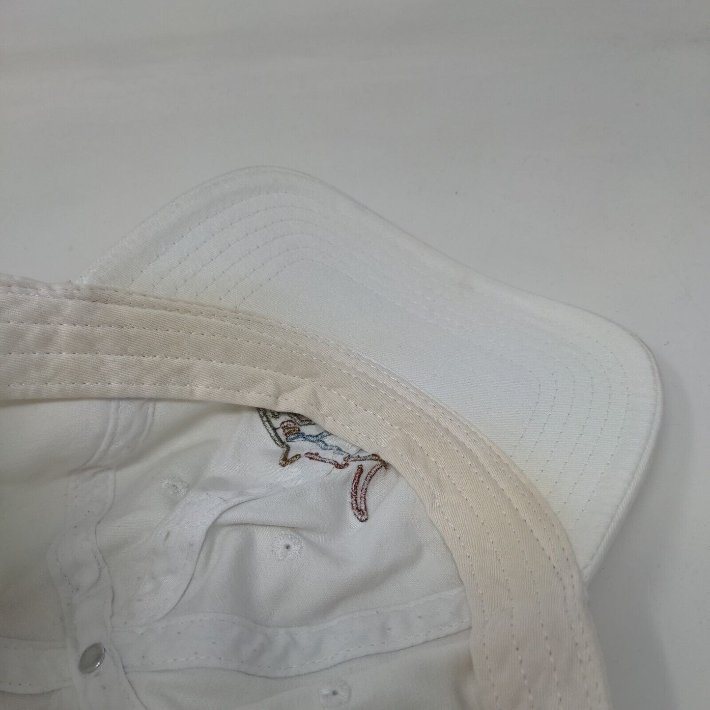 Greg Norman Tasso Elba Strapback Hat White One Size Adjustable Embroidered