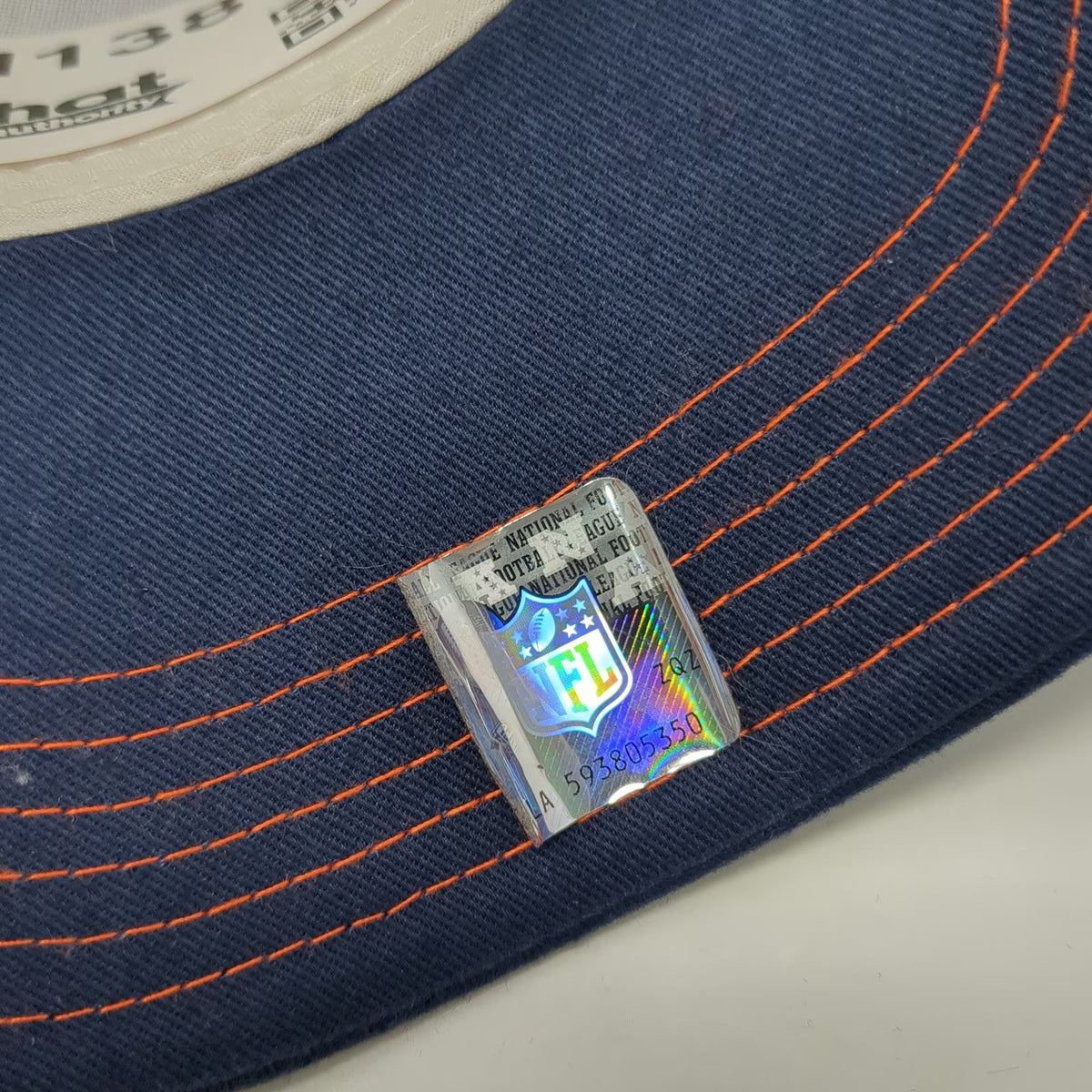 BDA Denver Broncos NFL Cap Blue One Size Verizon Logo Orange Stitching Strapback