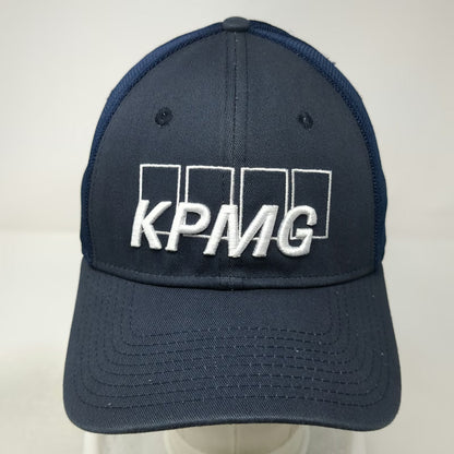 Callaway Baseball Cap Blue XL KPMG Logo Mesh Back Stretch Fit Golf Hat A-Flex