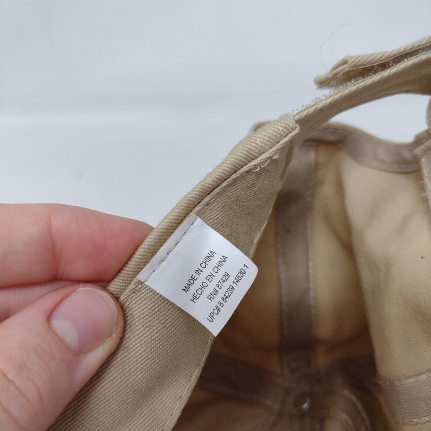 Unbranded Strapback Hat Tan One Size Adjustable Vented Holes 6 Panel Blank