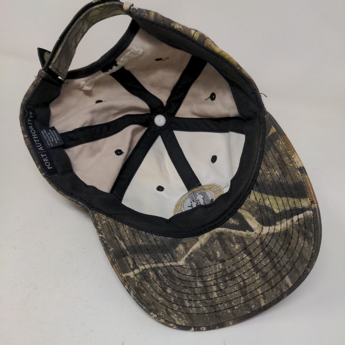 Port Authority Men's Strapback Camo Hat Owl Brook Hunter Education Logo