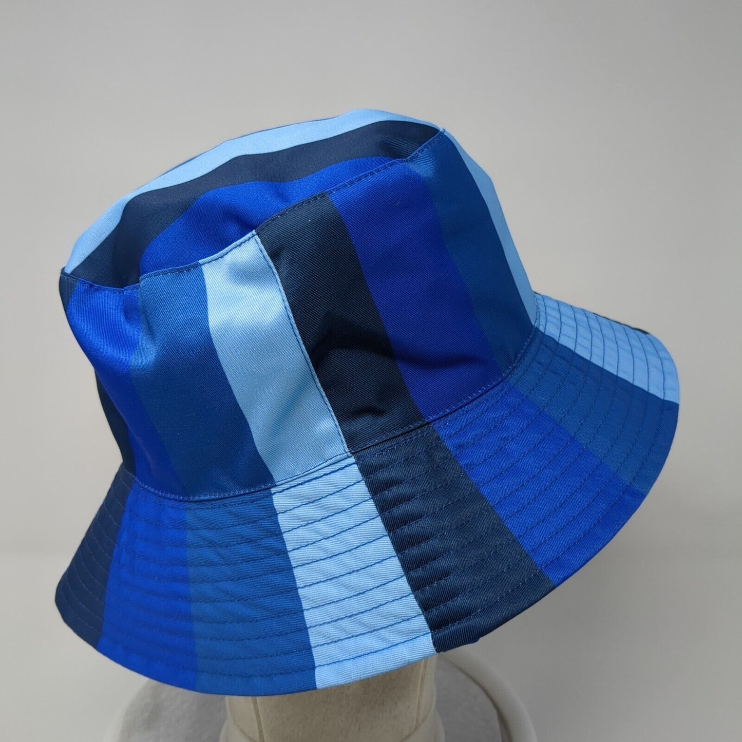 Unbranded Bucket Hat Blue One Size Lightweight Striped Retro Outdoor Blank