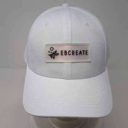 EBCREATE Patch Slideback Hat White One Size Adjustable Embroidered
