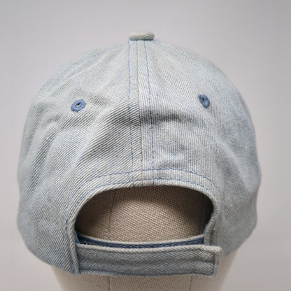 Unbranded Strapback Hat Blue OSFM Adjustable Solid Denim Blank