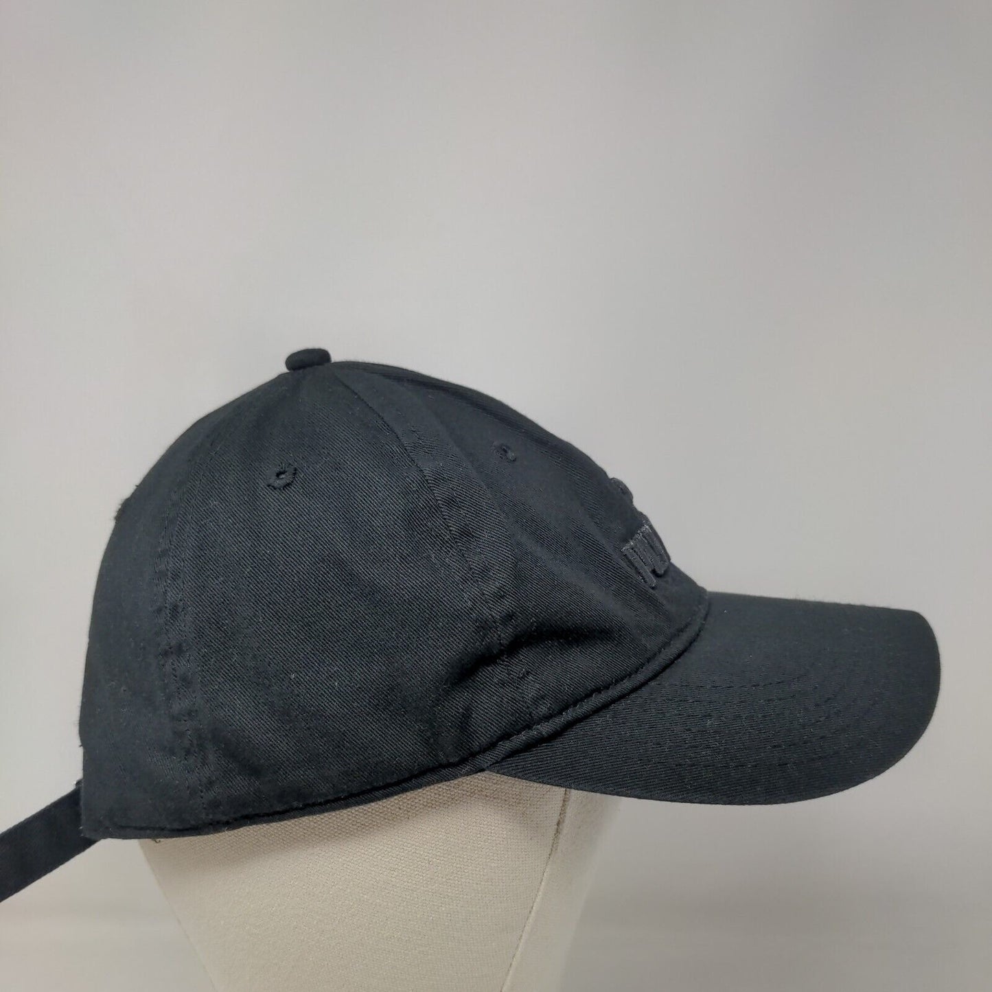 PUMA Slideback Hat Black One Size Adjustable Embroidered Logo 6 Panel