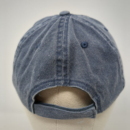 Unbranded Strapback Hat Blue One Size Solid 6 Panel Adjustable Blank