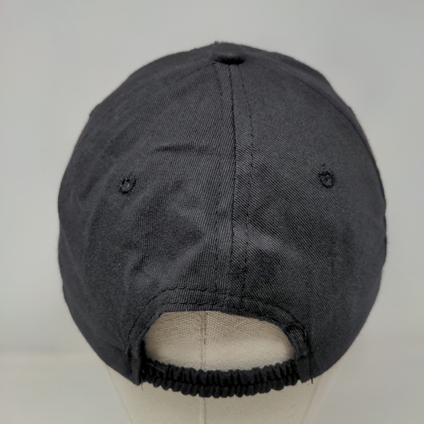Groom Stretch Strapback Hat Black One Size Adjustable Embroidered Vented Holes