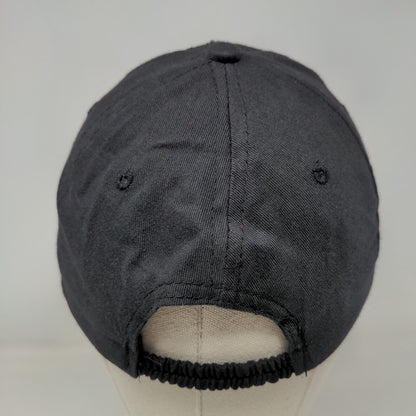 Groom Stretch Strapback Hat Black One Size Adjustable Embroidered Vented Holes