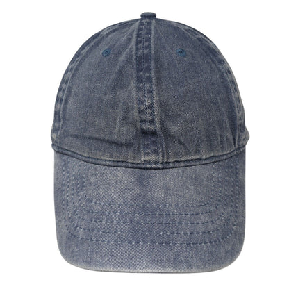 Unbranded Strapback Hat Blue One Size Adjustable Vented Holes Denim Blank