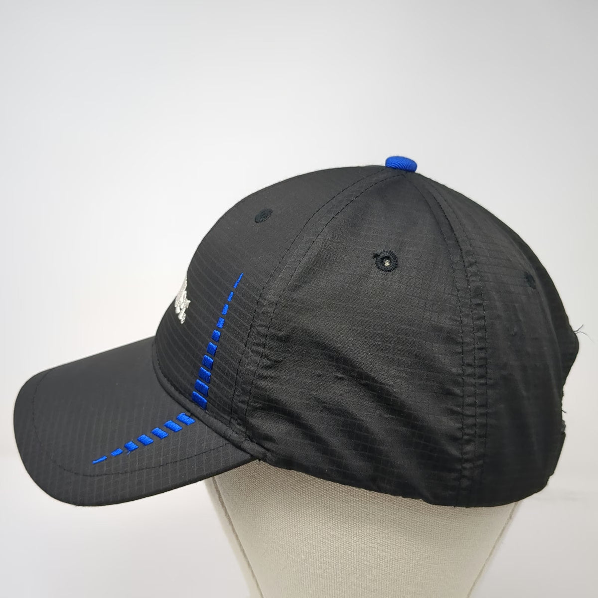 Cap America Miller Logo Black One Size Baseball Cap Blue Accents Golf Hat