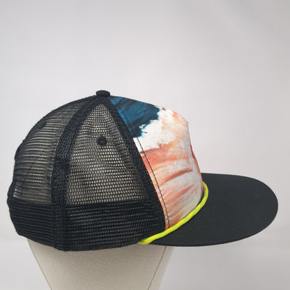 Hang Ten Snapback Rope Trucker Hat Black One Size Mesh Back Adjustable