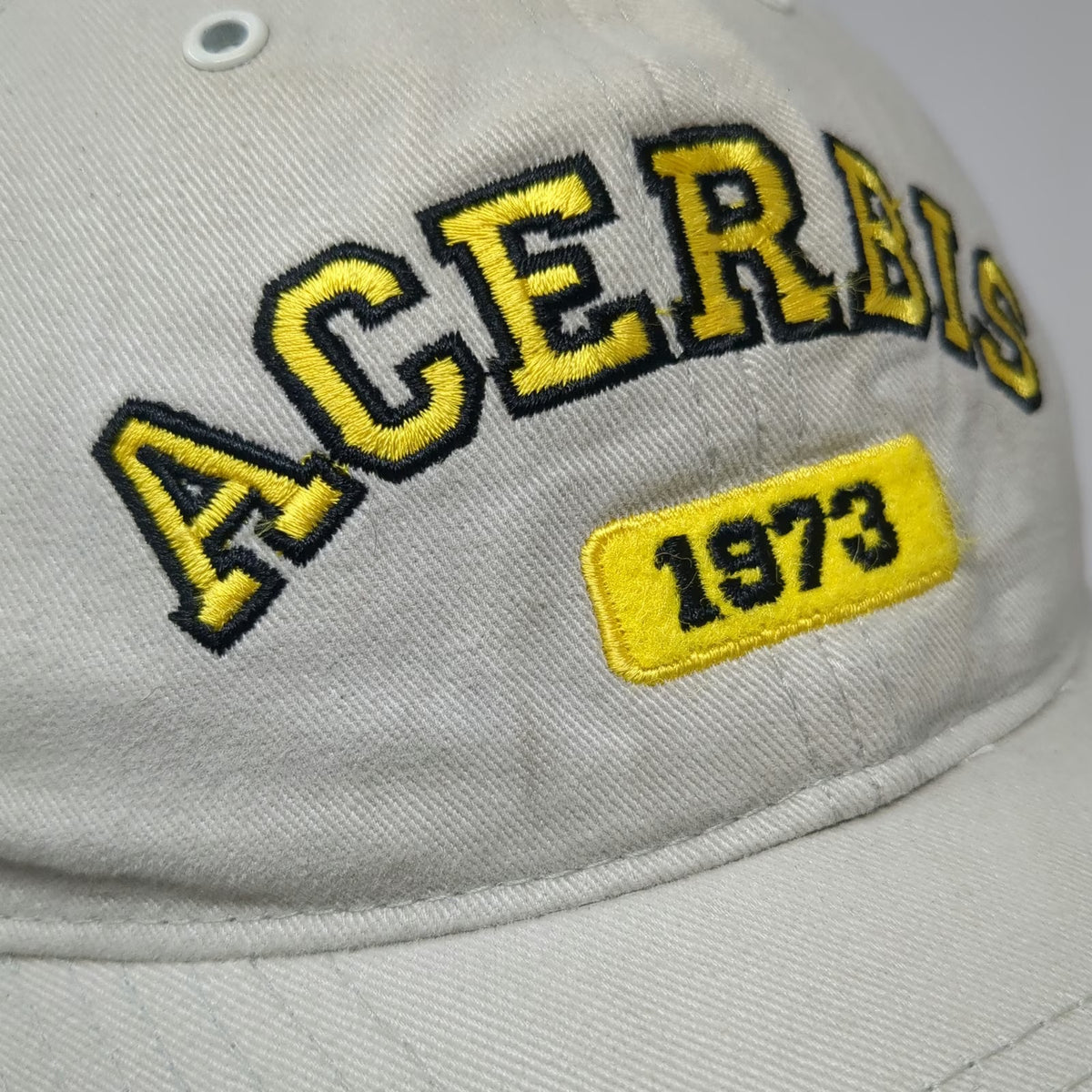 Acerbis Snapback Beige Yellow Black One Size Hat 1973 Embroidered Logo Cotton